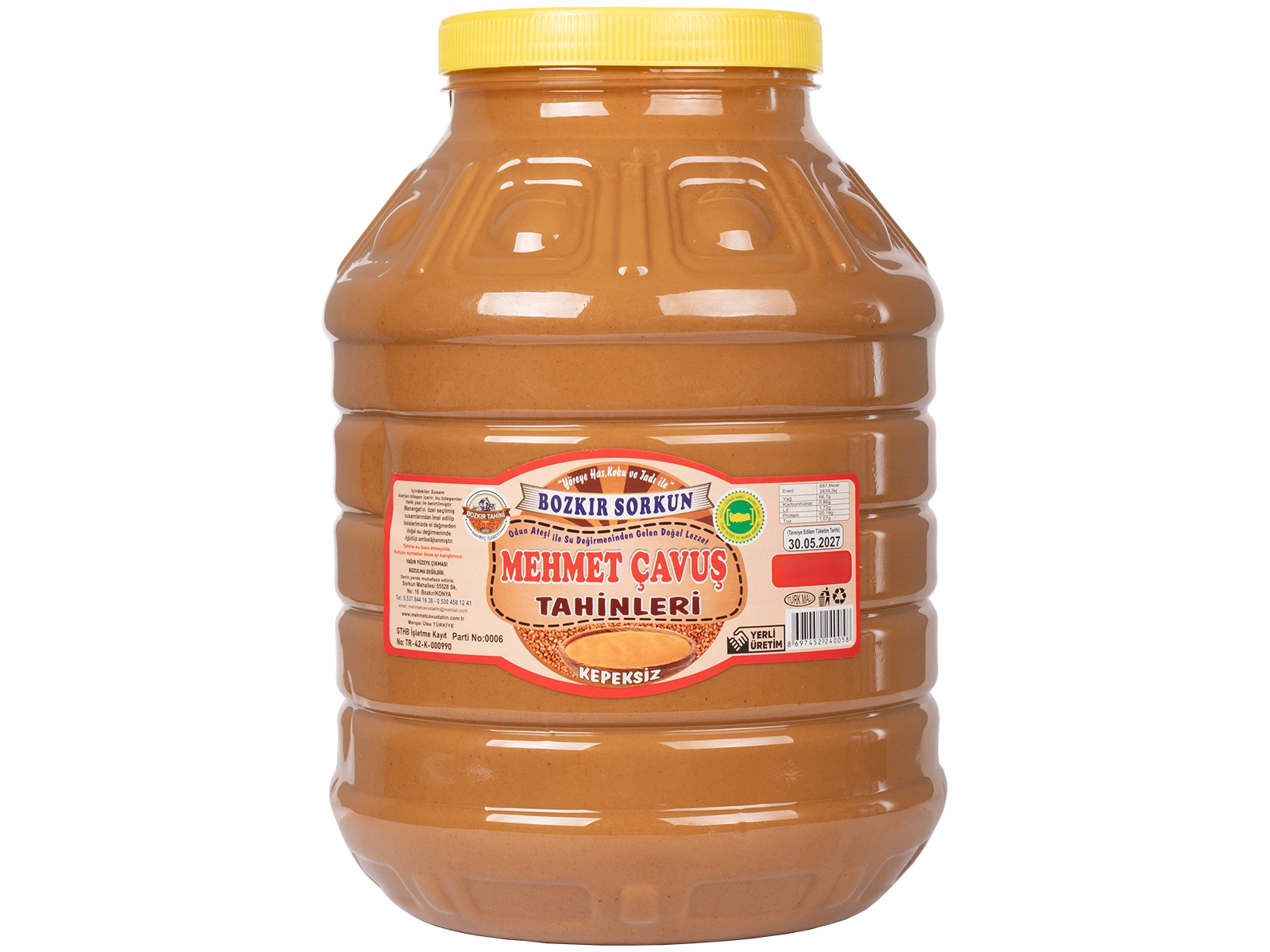 Mehmet Çavuş Kepeksiz Bozkır Tahini Plastik Kutu Net 4930 Gr